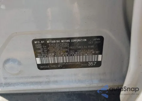 2022 Mitsubishi Outlander Sport 2.0 Se Awc from USA, damaged, VIN JA4ARUAU6NU000968